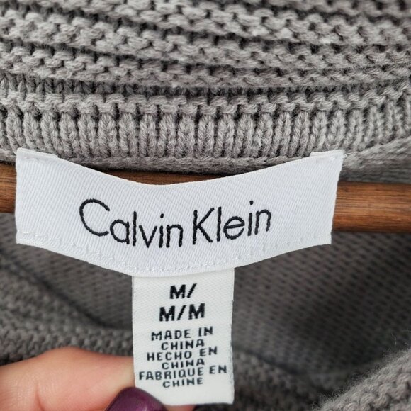 Calvin Klein Womens Cowl Neck Pullover Knit‎ Sweater Sz Medium Gray Long Sleeve - Picture 5 of 9